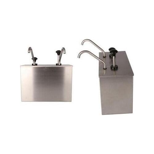 2 Bucket Sauce Dispenser Pump Squeeze Condiment Dispensing Stainless Steel