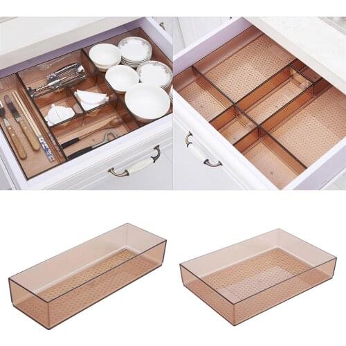 Drawer Organizer Dishes Cloths Adjustable Compartments Kitchen Tray for Utensil, Cutlery, Flatware