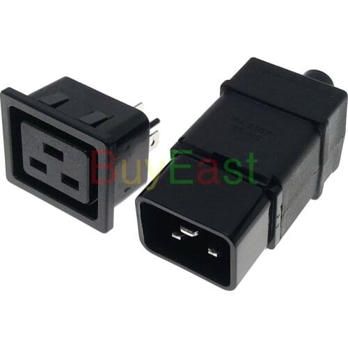 IEC C19 C20 Male Female Plug Socket DIY Rewireable PDU PSU Cable Connector AC100~250V 16A