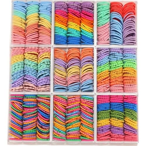 50 Pcs/Set Baby Girls Cute Colors Solid Scrunchies Rubber Bands Children Lovely Soft Elatic Hair Bands Kids Hair Accessories
