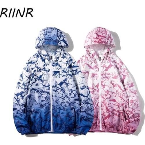 Riinr Summer Jacket Men And Women Sunscreen Clothes Fashion Trend All-Match Hong Kong Style Jacket Couple Student Youth Outwear
