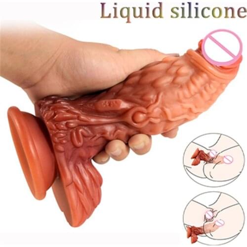 Sex Shop Sexy Huge Dildo Female Masturbator Super Soft Realistic Penis Dildo Double-layer Silicone Suction Cup Dildos For Women
