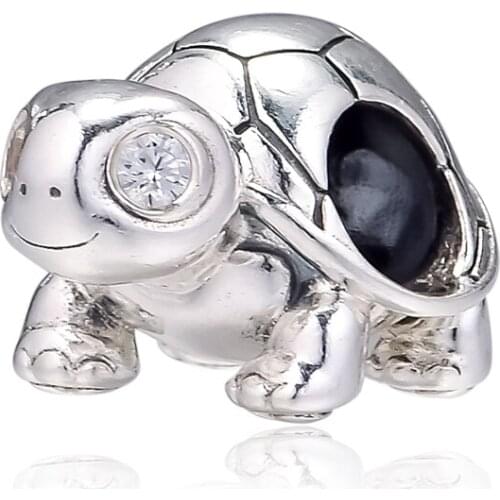 Fit Pandora Bracelets Bright-Eyed Turtle Charms 925 Original Sterling Silver Beads for Jewelry Making DIY Gift