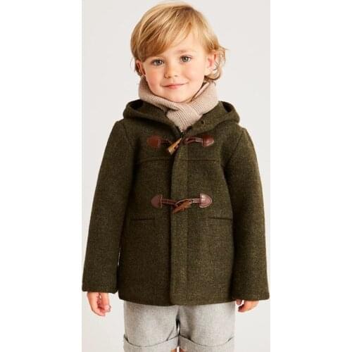 Woolen Coat for Kid, Autumn and Winter Childrens Coat, Boys 'thickened Windbreaker, Baby Sports Hat