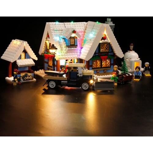LED Led Light For Winter Village Cottage 10229 led lights Christmas Creator City Train Building BlocksToys For Child