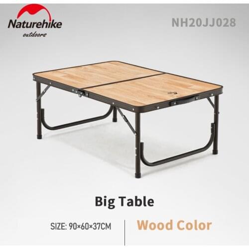 Naturehike Outdoor Folding Camping Table Portable Adjustable Height Aluminum Alloy Picnic Wooden Desk