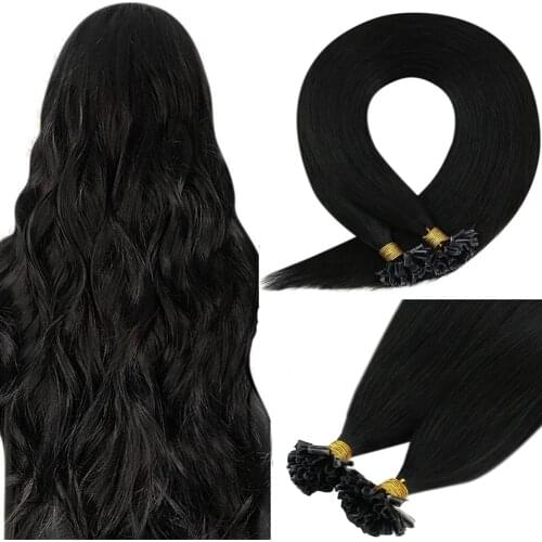 VeSunny Nail Tip Keratin Human Remy Hair Extensions Pre Bonded Keratin U tip Hair Extensions 1gr/strand 50gr per set