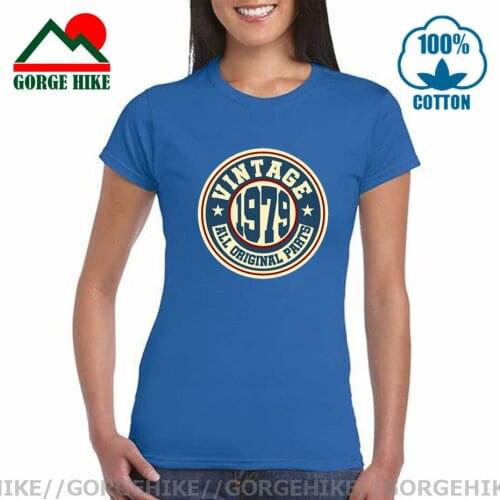 Vintage 1979 All Original Parts T Shirt Mom Wife Stylish Family Tshirt Birthday Age Year Party Gifts T-Shirt Pure Cotton Clothes