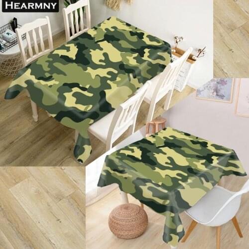 Camo Background Tablecloth Waterproof Oxford Fabric Square/Rectangular Tablecloth For Wedding Table Cloth Cover TV Covers
