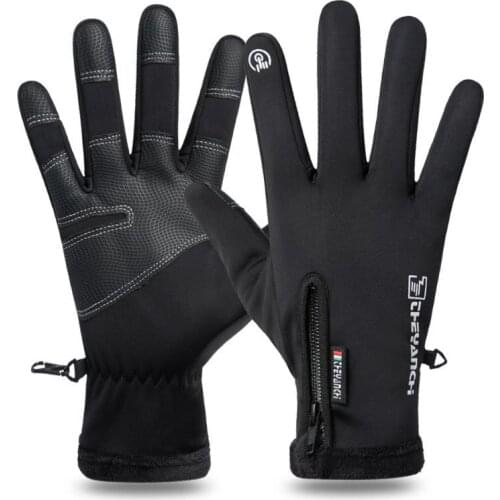 Winter Warm Gloves Outdoor Cold And Wind-Proof Thickening Plus Velvet Five-Finger Touch Screen Non-Slip Waterproof Ski Riding