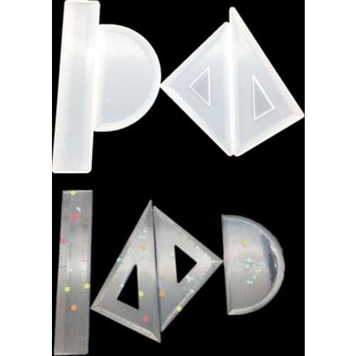 2020 New 1PCS Button Craft DIY Transparent UV Scale Ruler Stationery Resin Liquid Silicone Combination Molds for Making Jewelry