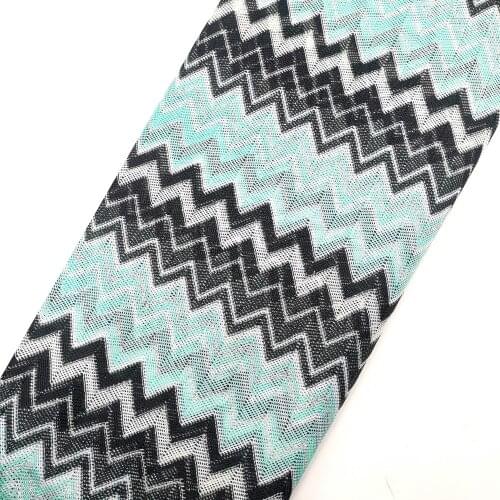 1 Yard Wave Striped Knitting Lace Fabrics Zig Zag Blue Fabric Soft Mesh Dress Fabric Floral 150Cm