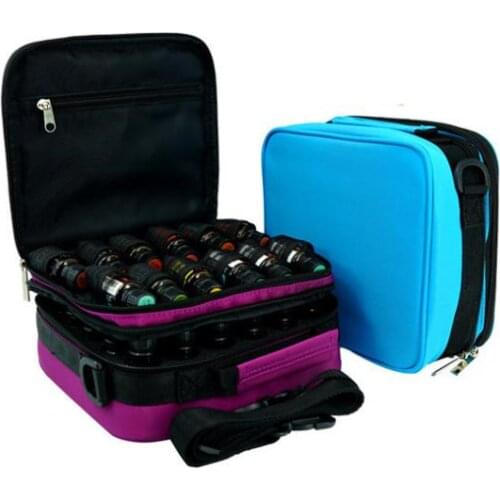 10pcs 42 Sub-bottle Portable Essential Oil Bag Nail Polish Bag Essential Oil Case Makeup Oganizer with Oblique Shoulder Strap SN