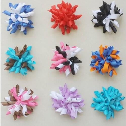 100pcs lovely 2.5" baby korker curlers ribbon hair bows clips corker ribbon hair bow clip ties hair bobbles Accessories PD004