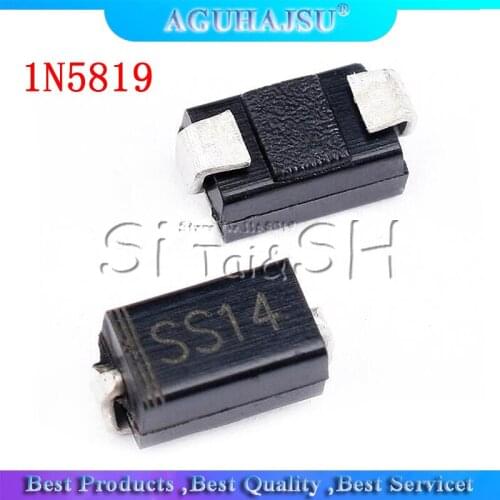 100pcs sma 1N5819 SMD IN5819 1A 40V do-214ac Schottky diode ss14
