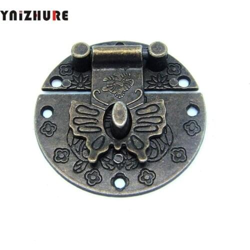 2pcs 40mm butterfly clasp alloy cajas para joyas buckles wooden jewelry box buckles wine box lock buckle decorative hardware