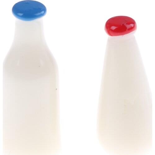 2pcs 1/6 1/12 Scale BJD A bottle filled with milk Doll Food Kitchen living room Accessories Dollhouse Miniature Toy