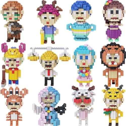 2021 new twelve zodiac Gemini cartoon model diamond small building blocks puzzle assembly children toy gift