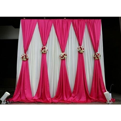 3*3m or 3*6m Stage decoration wedding party Sign everywhere ice silk fabric drapery Color stage prop Drape curtain Backdrop