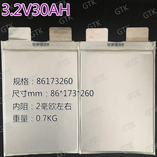 4pcs 3.2v 30Ah lifepo4 battery 3.2v lipo rechargeable for DIY 12.8v 30ah 60ah 300ah Solar energy storage caravan camping market