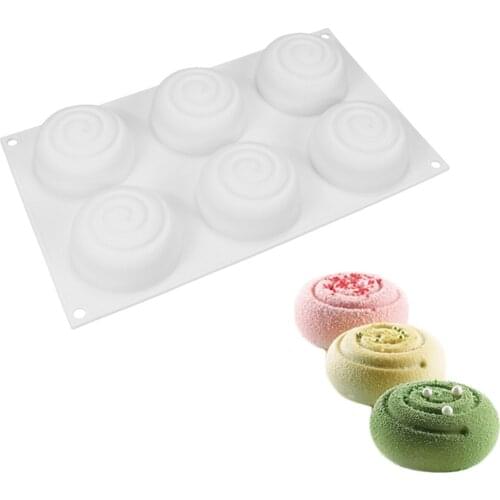 6 Tornado Whirlpool French Cake Silicone Molds DIY Handmade Soap Making Silica Gel Mould Ice Cube Candy Chocolate Cake Decor