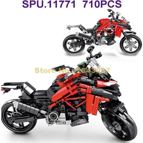 701604 710pcs Technology Speed Racing Motorcycle Motorbike Building Blocks Toy