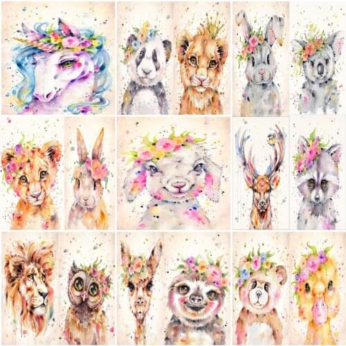 5D Diamond Painting animal lion panda DIY Full Rhinestones Drill Cross-stitch Kits Square Round Diamond Embroidery