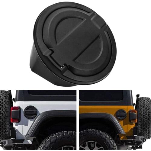 ALUMINUM ALLOY+PLASTIC FUEL GAS CAP DOOR FOR JEEP WRANGLER JL 18 2019 BLACK