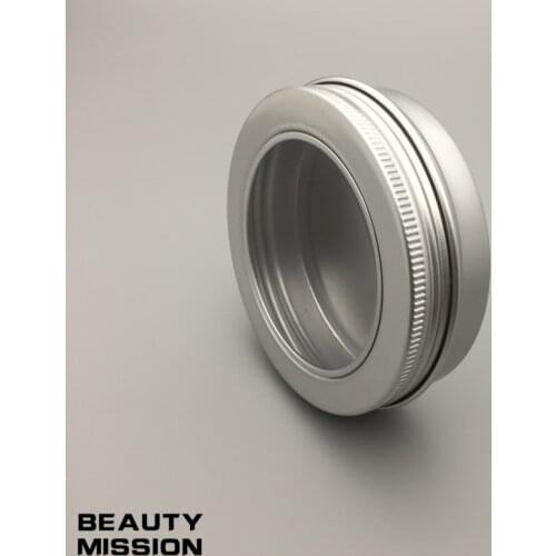 BEAUTY MISSION 100g Aluminum Window Jar 100ml Cosmetic Cream Bottle Visible Empty Screw Cap Lotion Tins Container