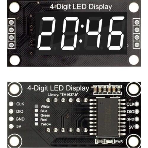 White LED 4-Digit Display Module 0.36" 0.36 inch screen 7 Segments Display Tube TM1637 Module Breakout Board