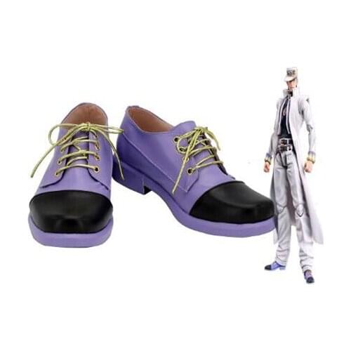JoJos Bizarre Adventure 4 Jotaro Kujo Cosplay Boots Shoes Purple Men Shoes Costume Customized Accessories Halloween Party Shoes