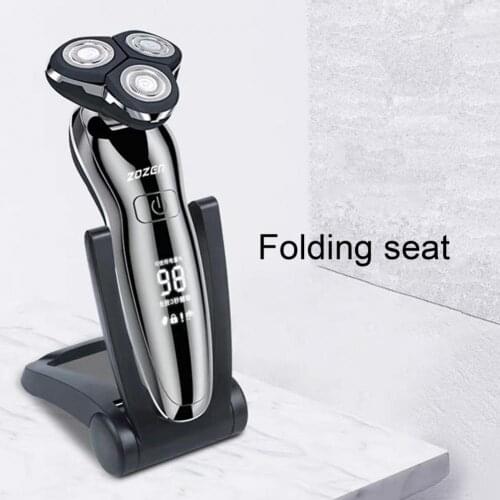 Razor Shaver Electric Rechargeable ABS LCD Display for Men 3 Blades Portable Beard Trimmer Machine