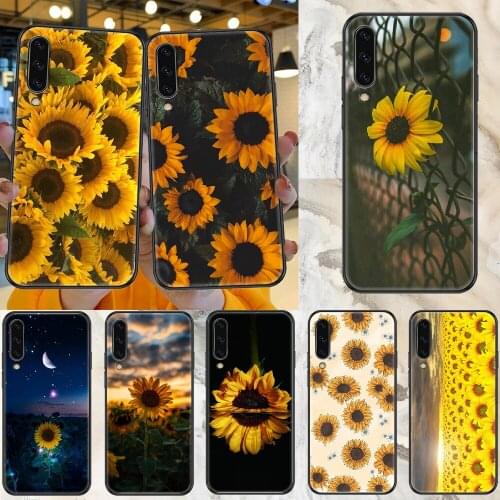 Cute Sunflower Phone case For Samsung Galaxy A 3 5 7 8 10 20 21 30 40 50 51 70 71 E S 2016 2018 4G black soft cell cover pretty