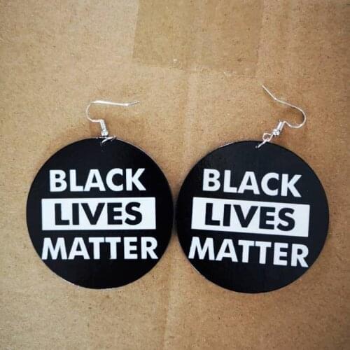 Free Shipping!Black lives Matter wooden earrings