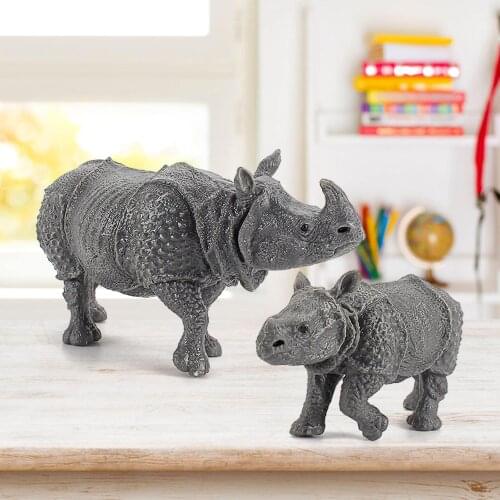 Simulation Wide Animal Rhinoceros Home Decor Kid Early Educational Learning Toy