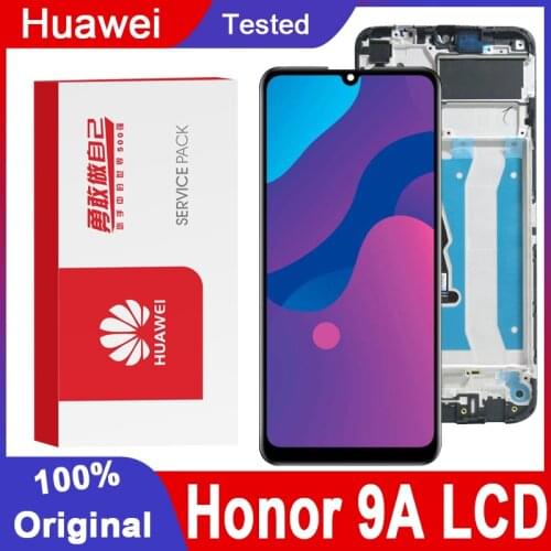 Original 6.3'' Display Replacement With Frame For Huawei Honor 9A LCD Touch Screen Digitizer Assembly Honor 9A MOA-LX9N LCD