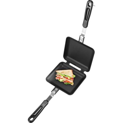 Double Side Grill Fry Pan Cookware Stainless Steel Double Face Pan Steak Fry Pan Kitchen Accessories Cooking Tool Frying Pan