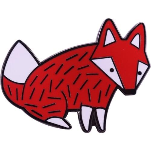 Red fox enamel pin Cute Animal pin Shirt Clothing Badges
