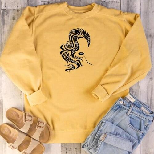 Art Girl power Strong woman Saweatshirt Pullover graphic funny pure cotton grunge jumper women unisex casual Outfits Sweats top