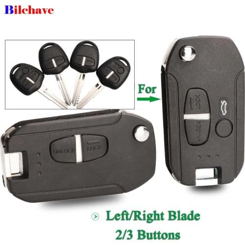 Bilchave 2/3 Button Modified Remote Car Key Case Shell For Mitsubishi Lancer Evo Colt Outlander Mirage Keyless Left/ Right Blade