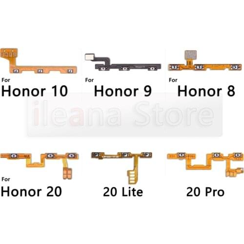 Original Volume Power Buttons key Switch Flex Cable For Huawei Honor 8 9 10 20 8A 8C 8X 9i 9X 20i 20s lite Max Phone Parts
