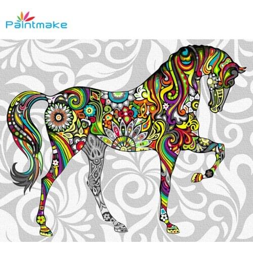 Paintmake Animal DIY Paint By Numbers Horse Oil canvas Painting For Home decoration Paintings Wall Art picture For Kids