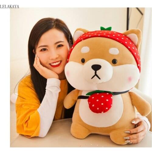 Cute Shiba Inu Dog Plush Toy Stuffed Soft Animal Corgi Rabbit Elephant Strawberry Kawaii Cartoon Pillow Cushion Doll Lovely Gift