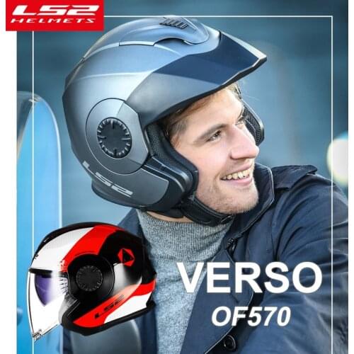 New LS2 OF570 Open Face Motorcycle helmet with double peaks vintage retro moto helmets for man women half face vesap helmet ECE