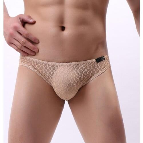 Mens Briefs White Gauze Polyester Sexy Appeal Breathable And Comfortable Underwear