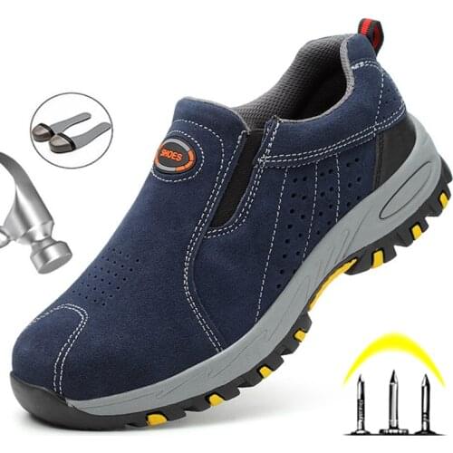 Men Safety Shoes Indestructible Steel Toe Shoes Lightweight Breathable Safety Boots Male Shoes Anti-puncture Work Shoes For Men
