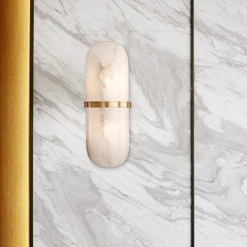 Melange Pill Form Wall Sconce Light For Living room Bedroom G9 110/220V marble wall light Aisle Stairs wall painting light