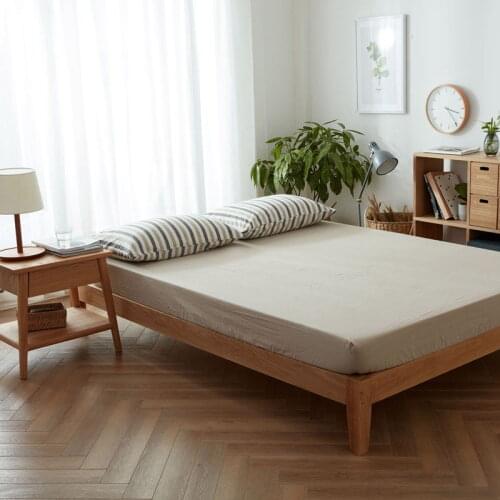 100% cotton Fitted Sheet non-slip mattress cover Four Corners With Elastic Band Solid color bed cover Multicolor optional