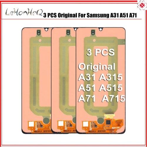 3 Piece/Lot Original LCD For Samsung A31 LCD A51 A71 Display Touch Screen Digitizer Assembly A315 A515 A715 LCD Screen