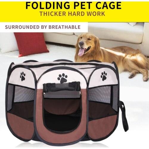 2 Sizes Portable Pet Cat Dog House Cage Folding Dog Outdoor Bed Tent Breathable Big Space Kennel For Small Medium Dogs